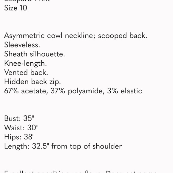 Black Halo Jackie O Leopard Print Satin Sleeveless Sheath Dress 10 - Picture 6 of 6